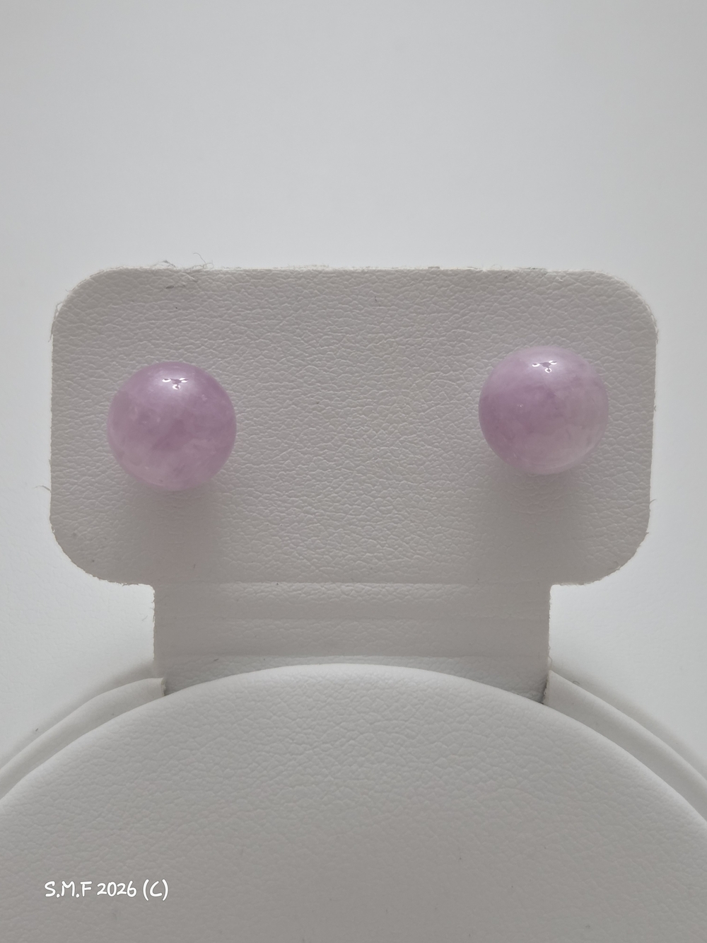 D'joy Martha Rocha Kunzite Stud Earrings in Rhodium Over Sterling Silver